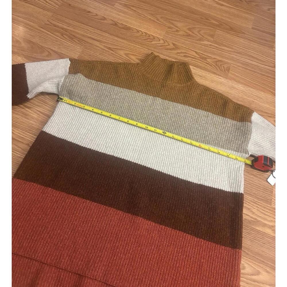 Olive & Oak Stripe Mock Neck Sweater Size Medium - Picture 6 of 8